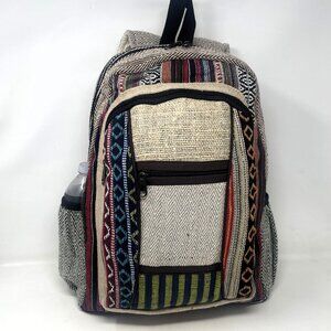 Unisex Large Pure Hemp Multi Pocket Backpack